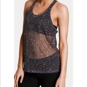 Victoria’s Secret Mesh Pink Gray Tank Size Large